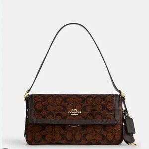 Etta Small Flap Shoulder Bag In Signature Chenille